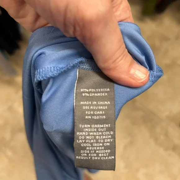 Sharagano Sky Blue Maxi Dress with Ruffle Accents - Picture 5 of 6